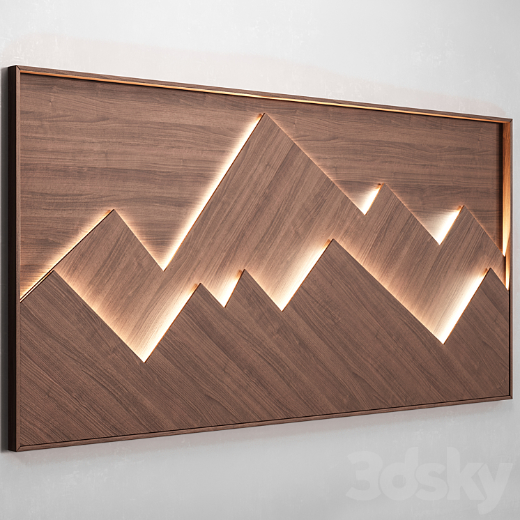 Mountains wall panel 3D Model