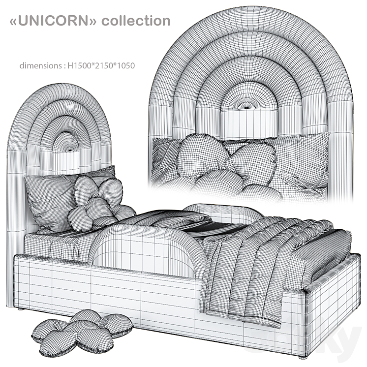 Arbuzov Studio Unicorn Bed 3 3DS Max - thumbnail 2