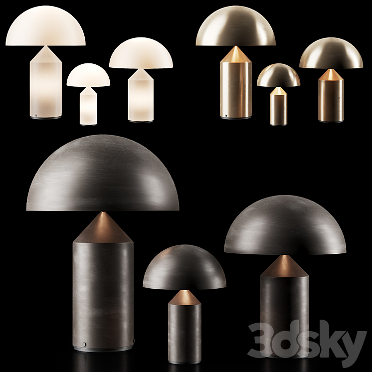 007 Oluce ATOLLO table lamp 00 3D Model Free