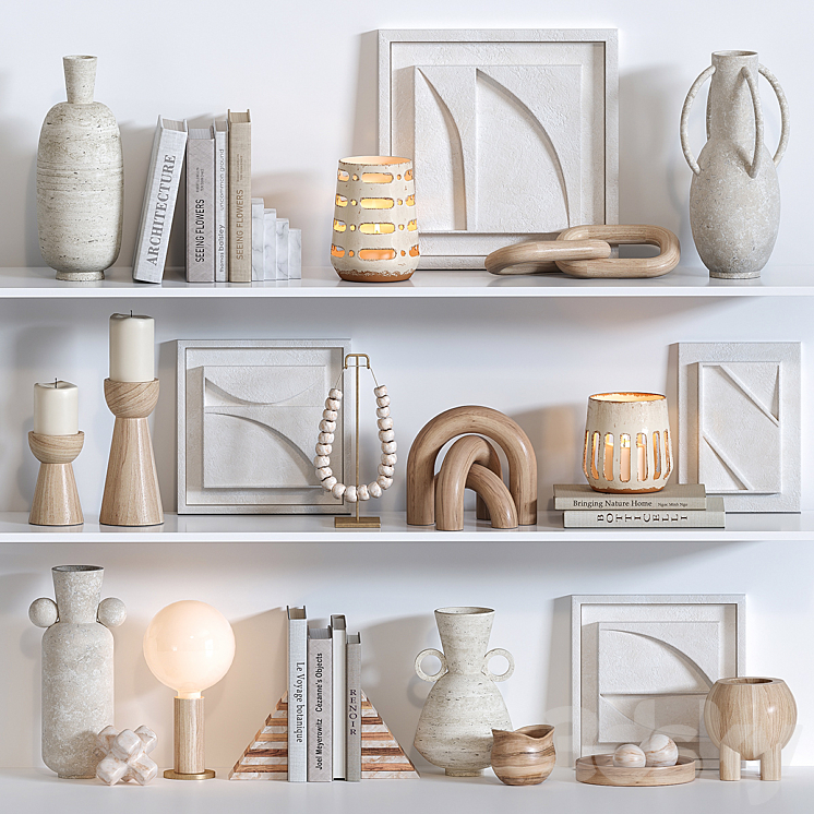 Decorative set for shelves 3D Model