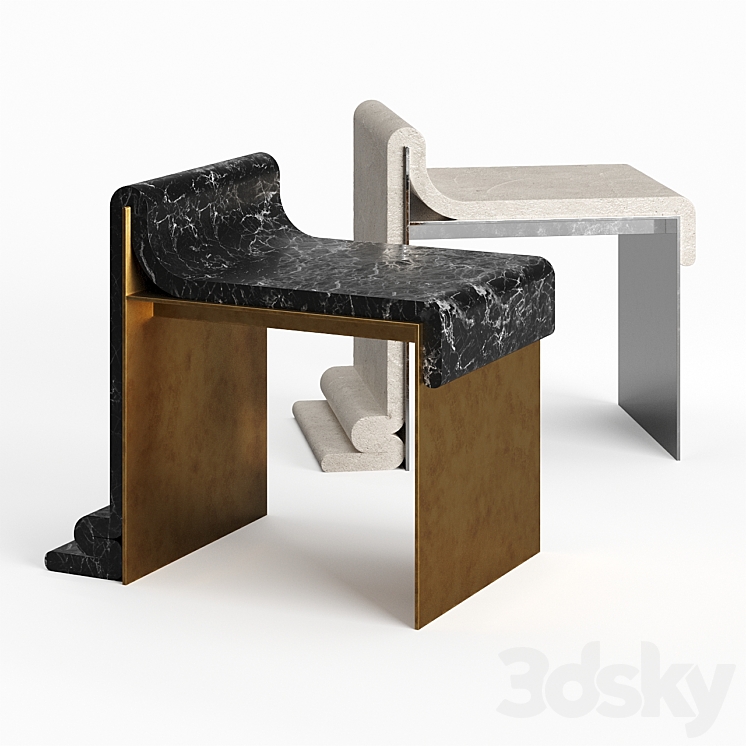 Bower Marble and Concrete Melt Chair Limited Edition 3DS Max - thumbnail 1