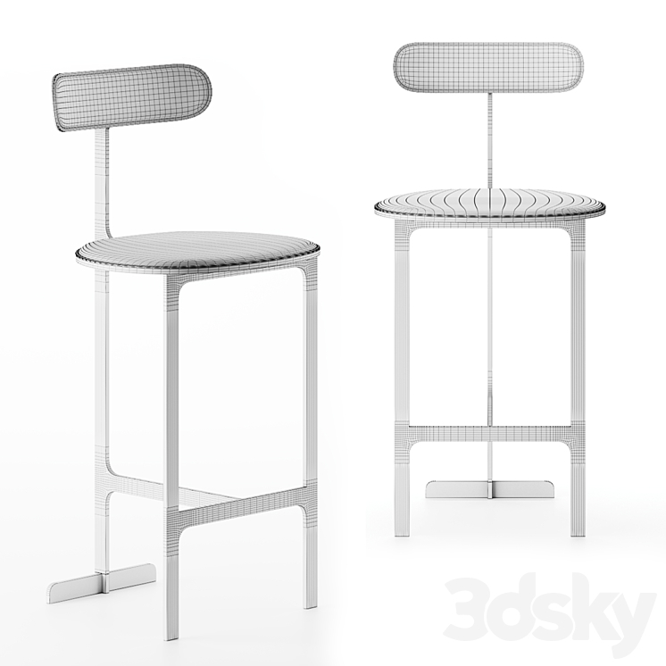 Park Place | Bar Stool by Man of Parts 3DS Max Model - thumbnail 2