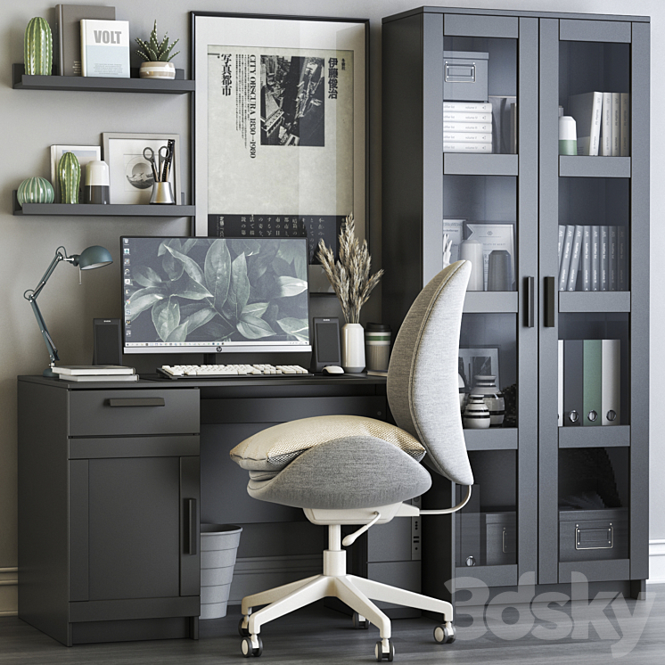 IKEA office workplace 107 3DS Max - thumbnail 1