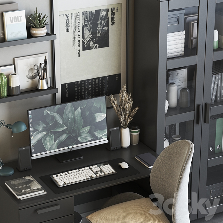 IKEA office workplace 107 3DS Max - thumbnail 2