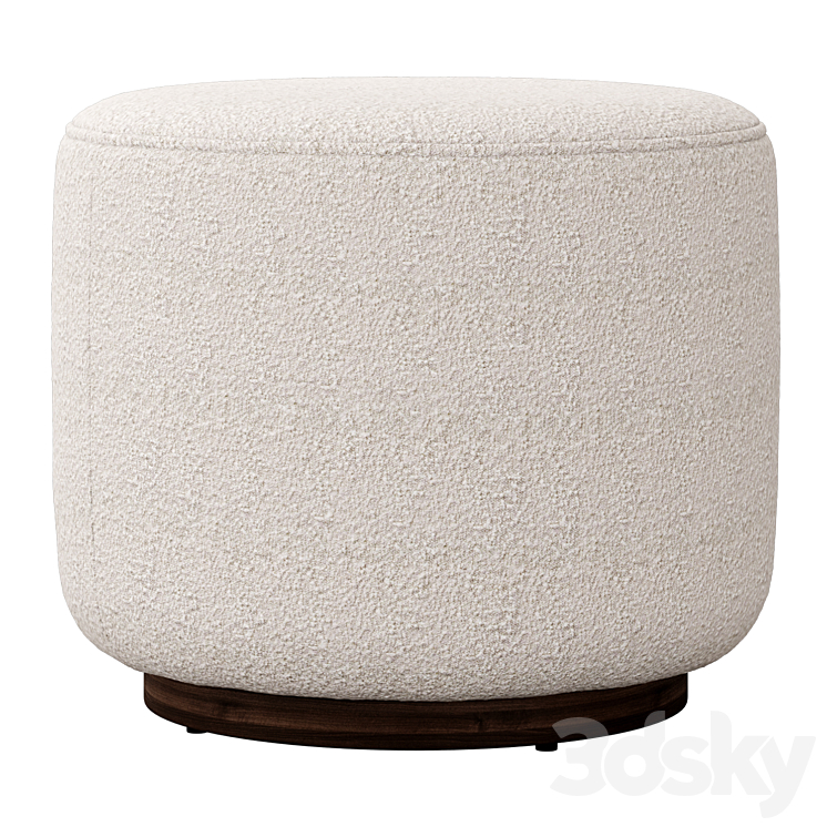 Sinclair Round Boucle Ottoman Whistler Oyster Suede by Four Hands 3DS Max Model - thumbnail 2