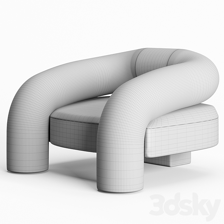 Kosa Lounge Chair by Ian Felton 3DS Max - thumbnail 2