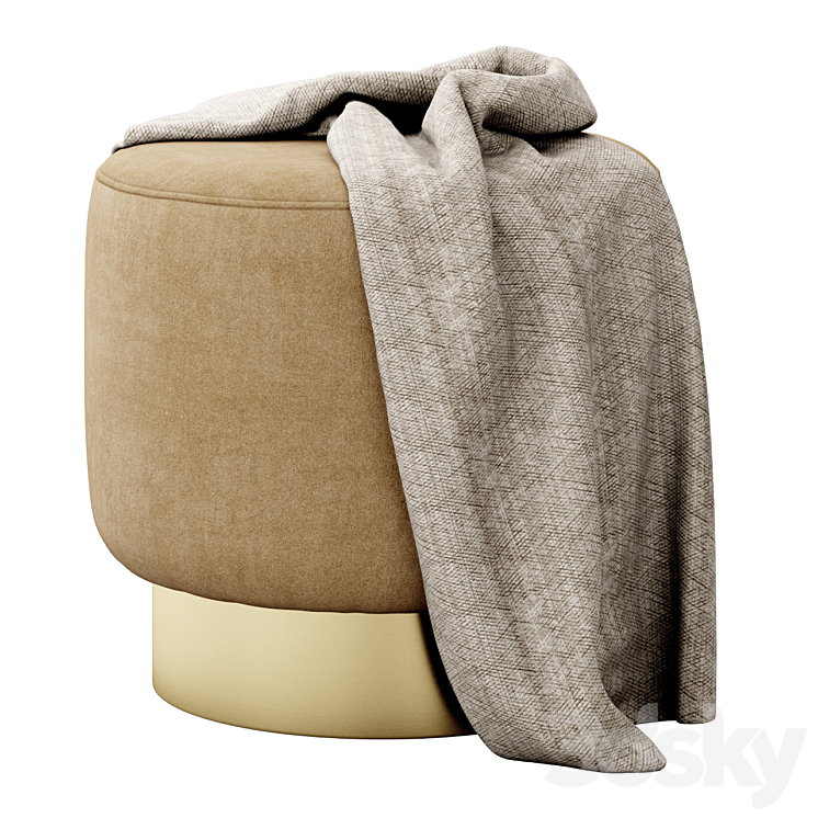 Avalon Ottoman Persimmon by Arteriors Home 3D Model