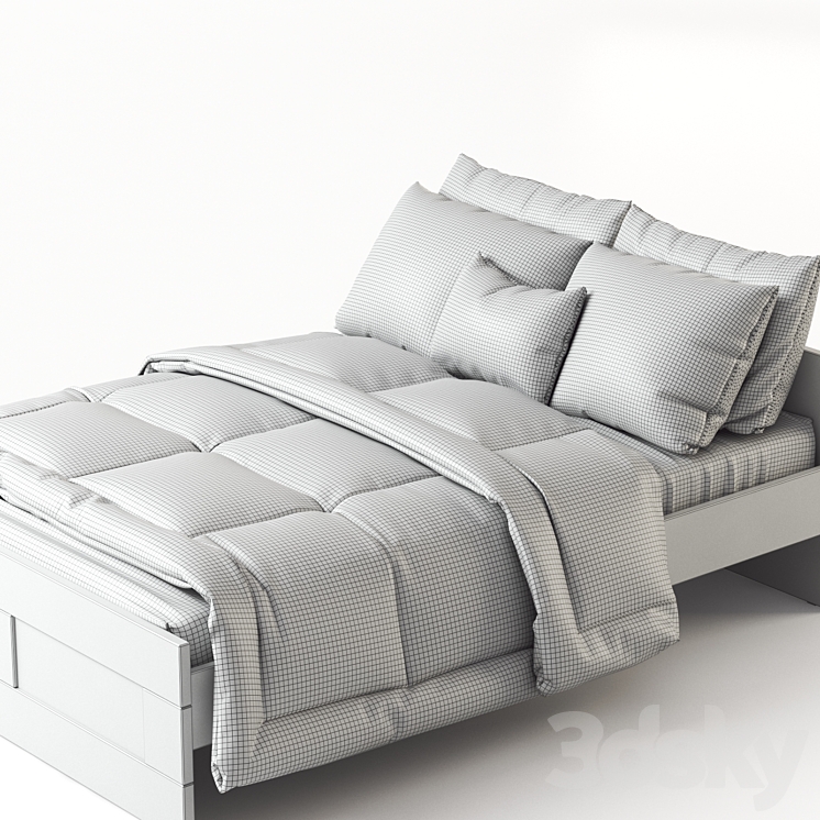 IKEA BRIMNES bed 3DS Max Model - thumbnail 2