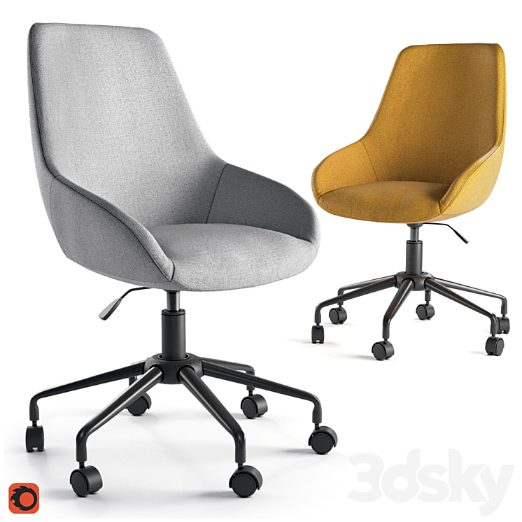 Office chair La Redoute ASTING 3DS Max - thumbnail 2