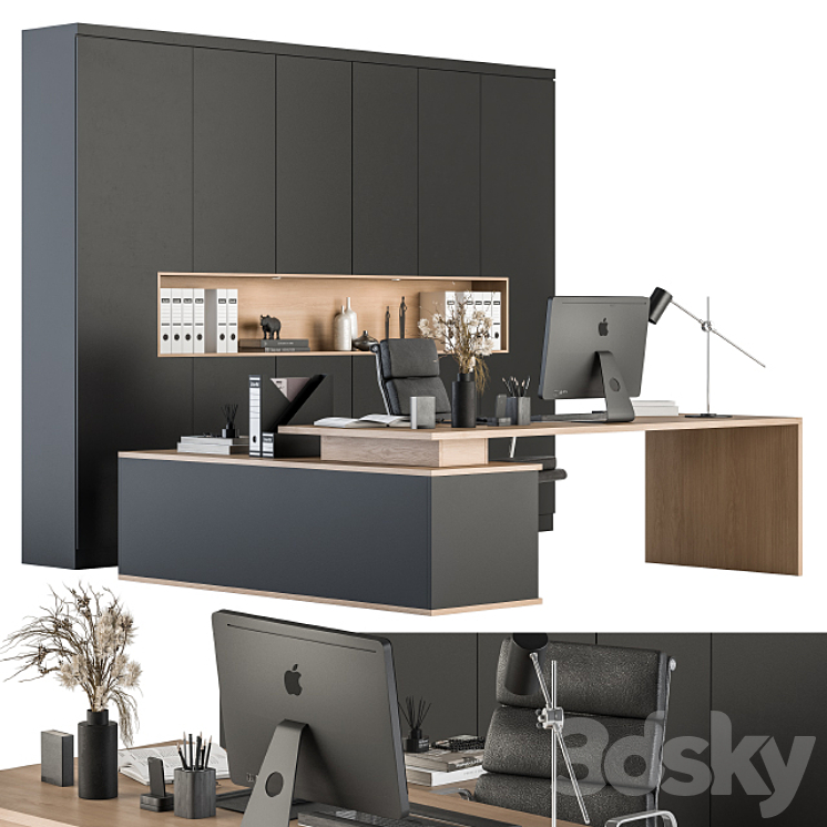 Office Furniture – Manager Set 25 3DS Max - thumbnail 2