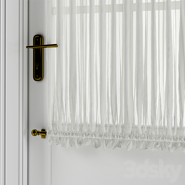 Entrance door with curtain 3D Model