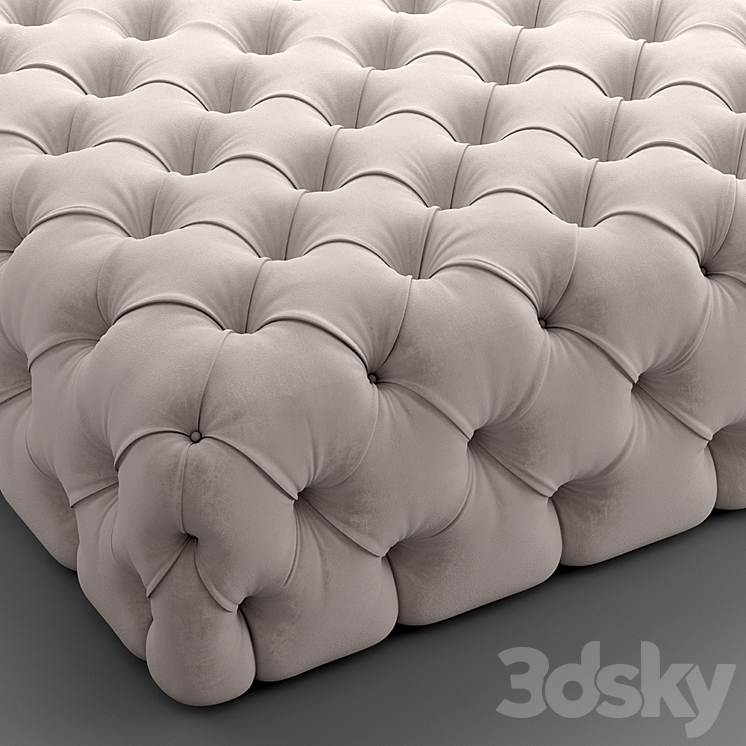Rollking square pouf 3DS Max Model - thumbnail 2