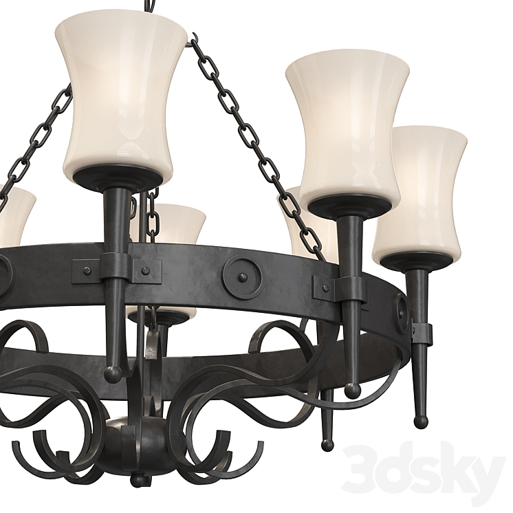 8 Lamp Ceiling Light 3D Model Free