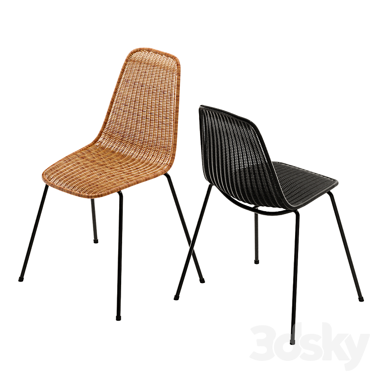 Feelgood Designs basket \/ rattan chair by Gian Franco Legler \/ Rattan chair 3DS Max Model - thumbnail 2