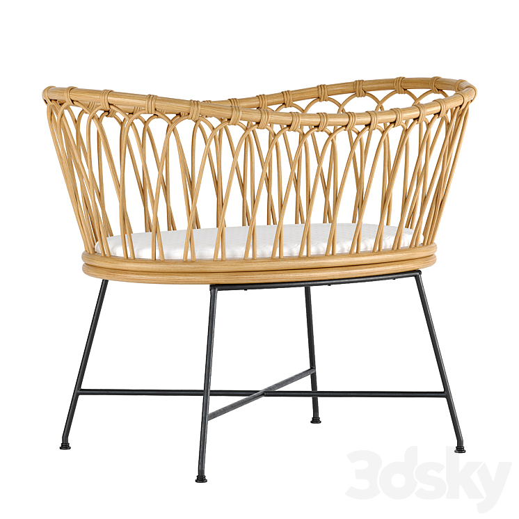 Crate and Barrel Rattan Bed 3D model