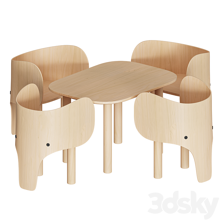 Elephant Chair Table by EO Table Chair 3D model