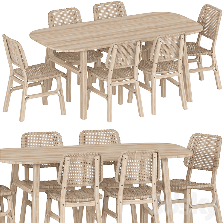 Dining table and chair voxlov ikea Table + Chair 3D model