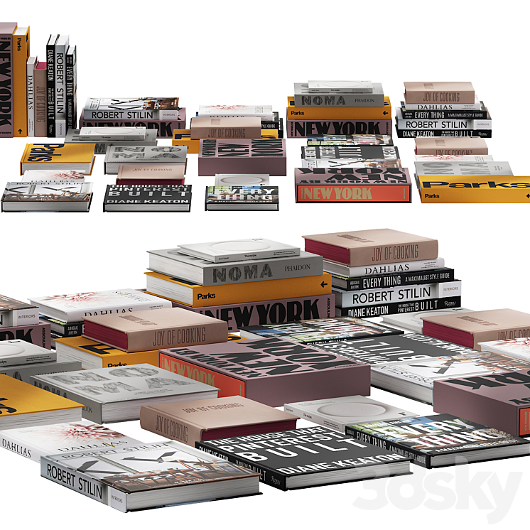031 Decorative books set 02 diverse 00 3D Model Free
