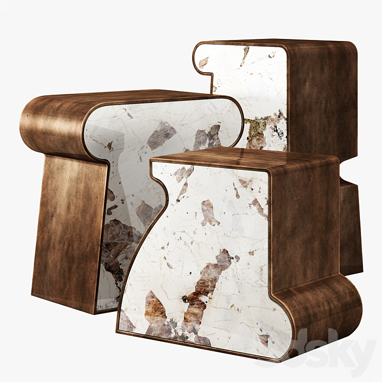 Kelly Wearstler ternion traid tercet side table 3D Model