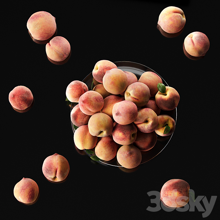 Peaches on a plate 3DS Max - thumbnail 2