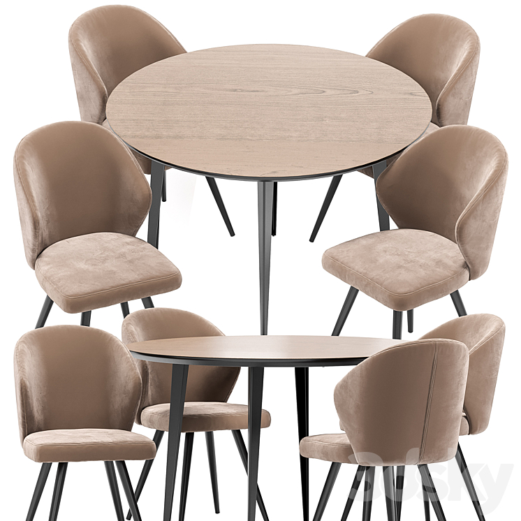 Tango dining chair and Watford table 3D Model