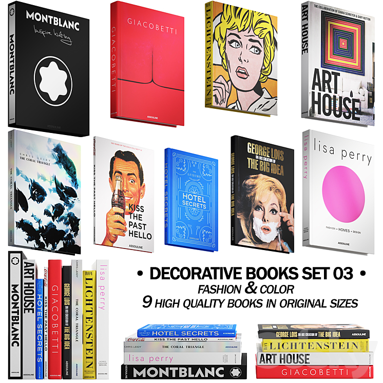 032_Decorative books set 03 fashion 00 3DS Max - thumbnail 1