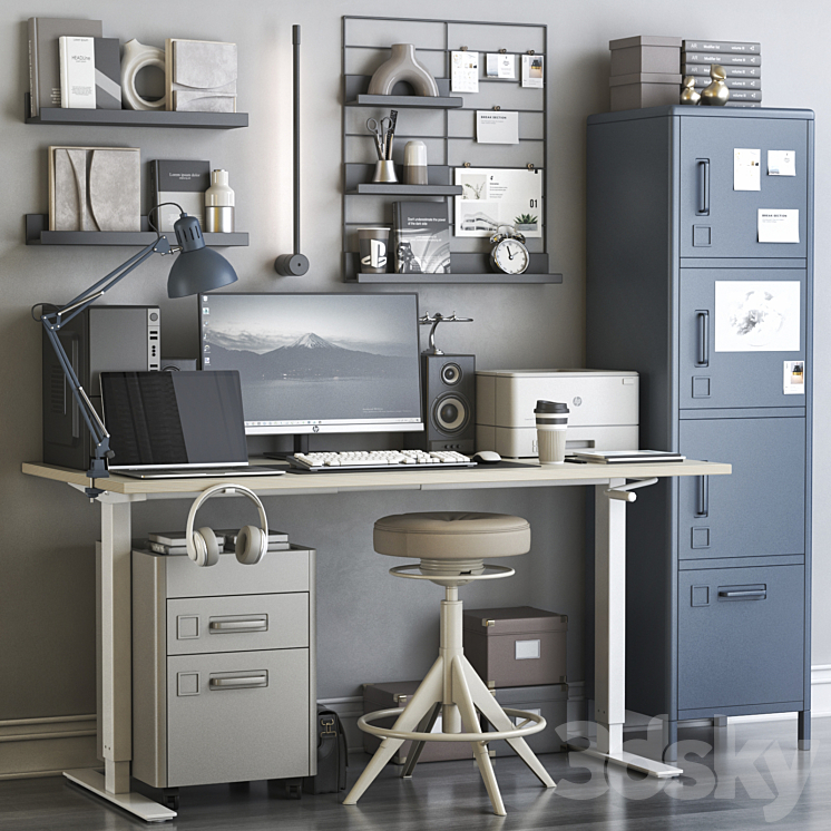 IKEA office workplace 114 3DS Max - thumbnail 1