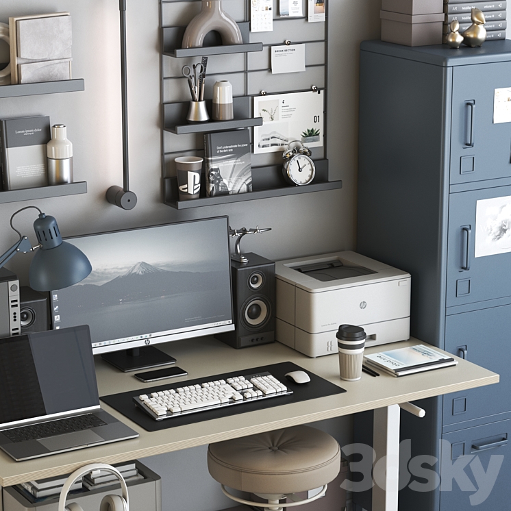 IKEA office workplace 114 3DS Max - thumbnail 2