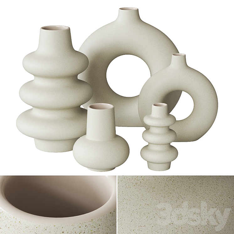 Ceramic vases H&M 3DS Max - thumbnail 1
