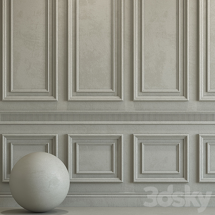 Decorative plaster with molding 184 3D Model