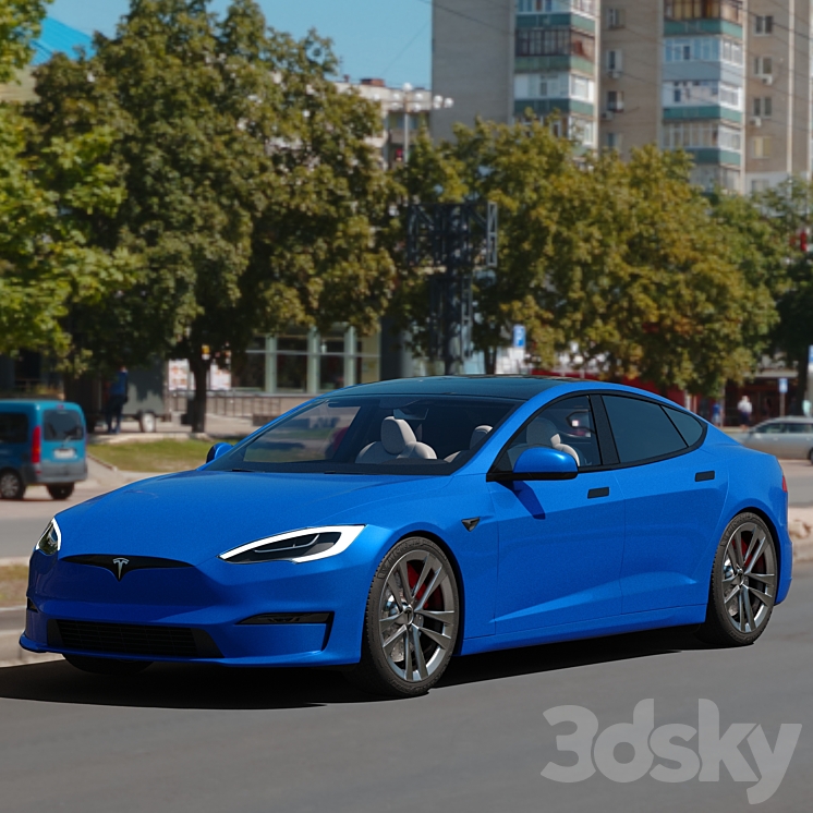 Tesla Model S 2021 PLAID 3D Model Free