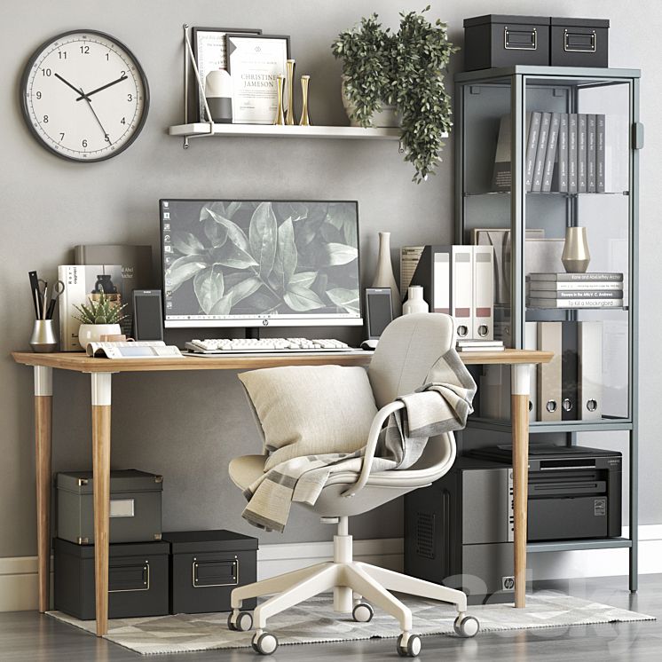 IKEA office workplace 115 3DS Max - thumbnail 1