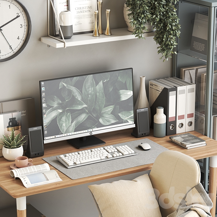 IKEA office workplace 115 3DS Max - thumbnail 2