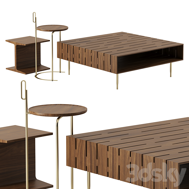 Coffee tables set by De La Espada 3DS Max Model - thumbnail 1
