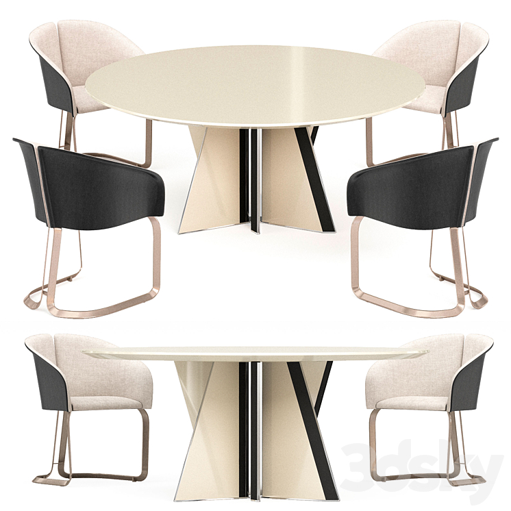 Milano round table 3DS Max Model - thumbnail 1