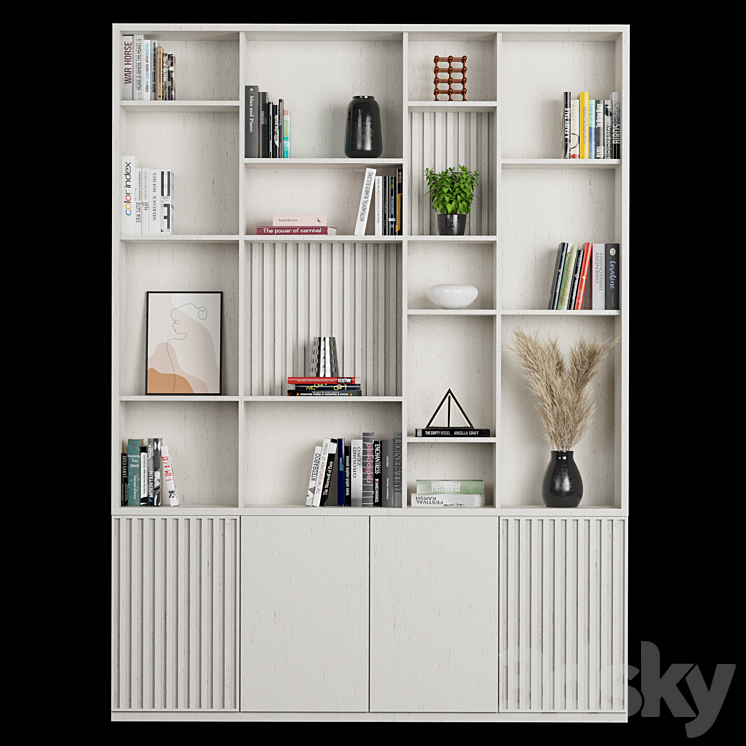Rack and Bookcase 09 3D Model
