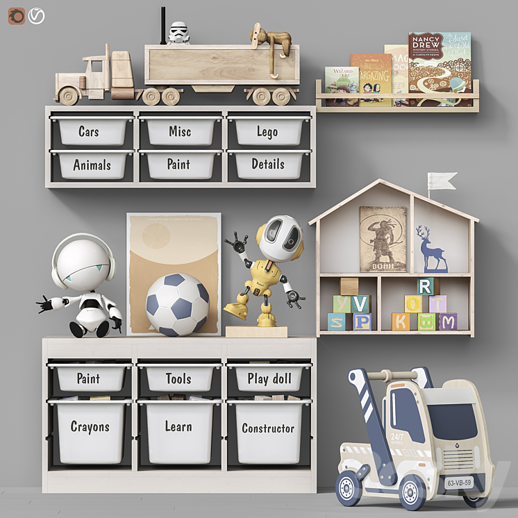 Toys and furniture set 108 3DS Max - thumbnail 1