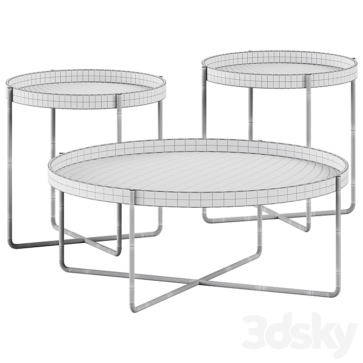 Gaultier Round Coffee Tables 3DS Max - thumbnail 2