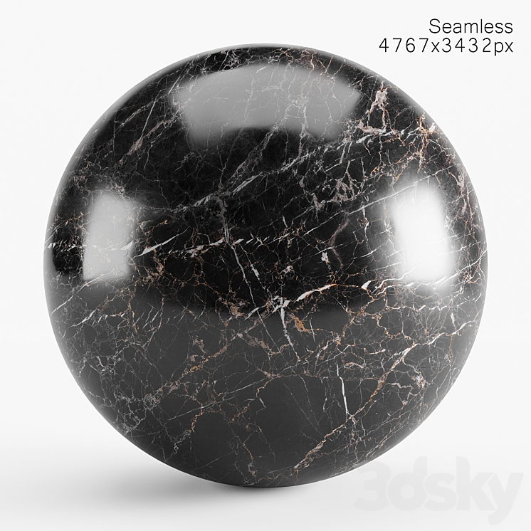 Black marble seamless material 3DS Max - thumbnail 1