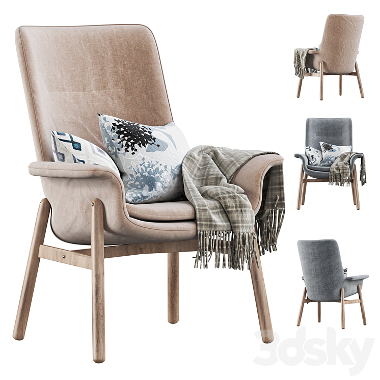 IKEA Vedbo Armchair 3DS Max - thumbnail 1