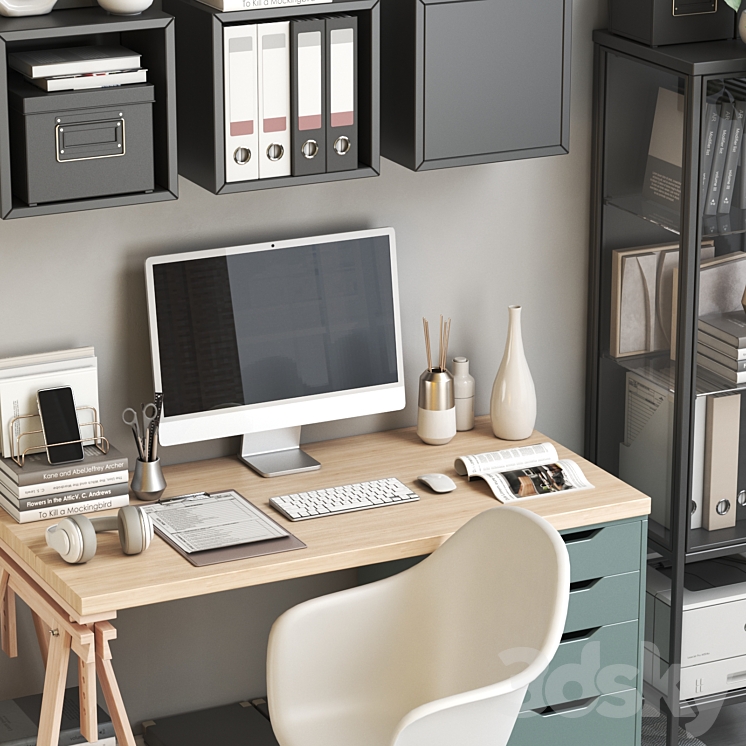 IKEA office workplace 118 3DS Max - thumbnail 2