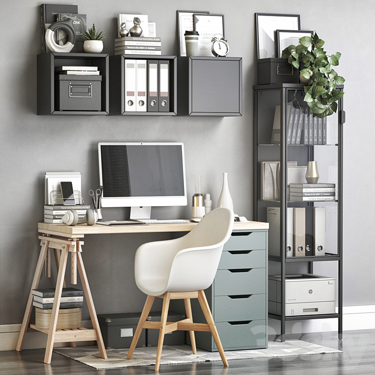 IKEA office workplace 118 3DS Max - thumbnail 1