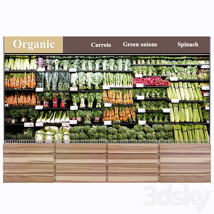 Vegetables fridge set 3DS Max Model - thumbnail 2