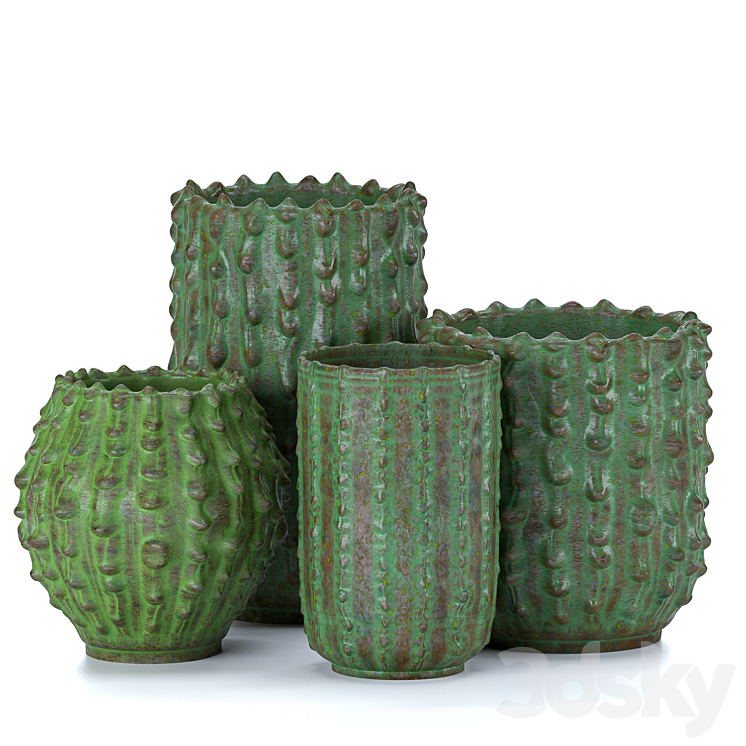 Decorative vases Cactus 3DS Max - thumbnail 1