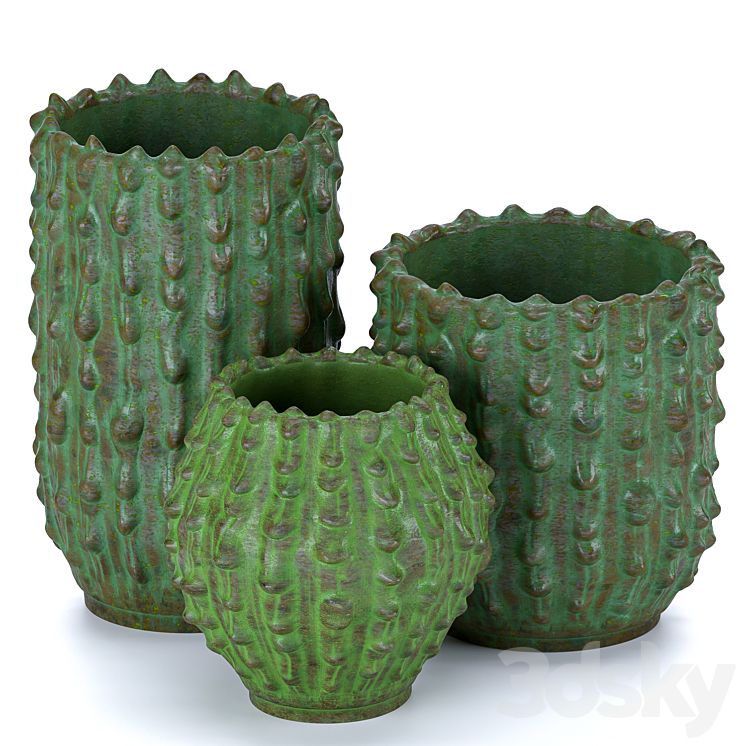 Decorative vases Cactus 3DS Max - thumbnail 2