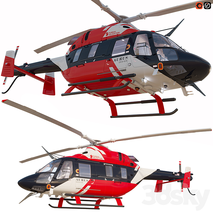 Helicopters Ansat Aurus 3DS Max - thumbnail 1