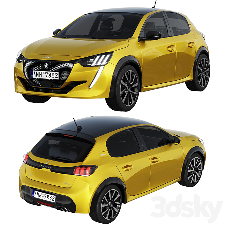 Peugeot 208 2021 3D Model