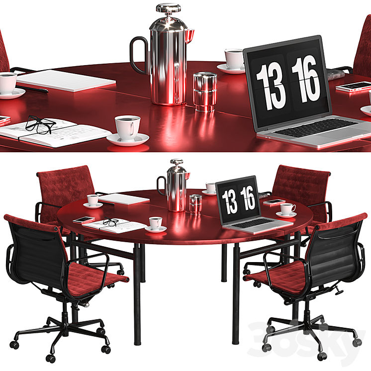 copper conference table 3DS Max - thumbnail 1