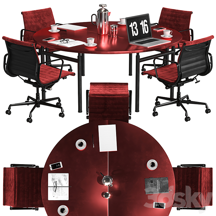 copper conference table 3DS Max - thumbnail 2