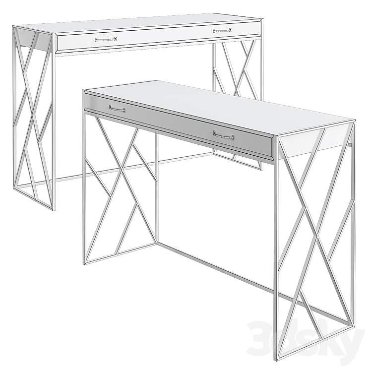 Safavieh Elaine 2-Drawer Writing Desk Console 3D Model